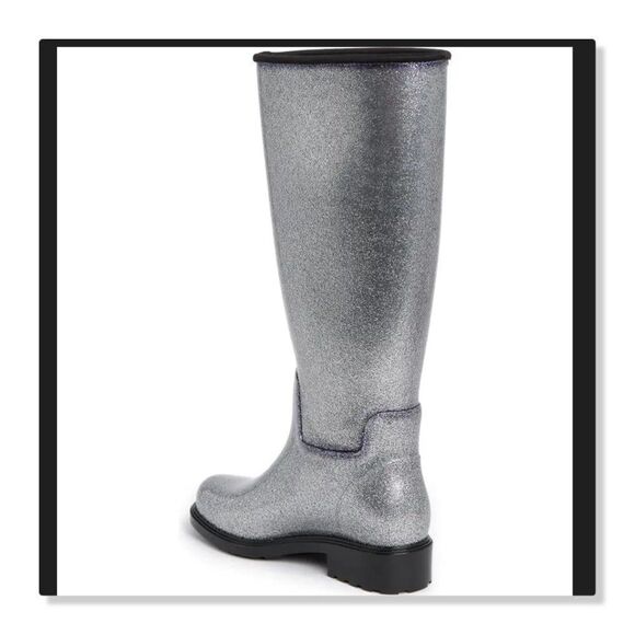 NEW! Melissa Thermal Seasonal Rainboot - size 6 in Silver Glitter - Picture 4 of 14